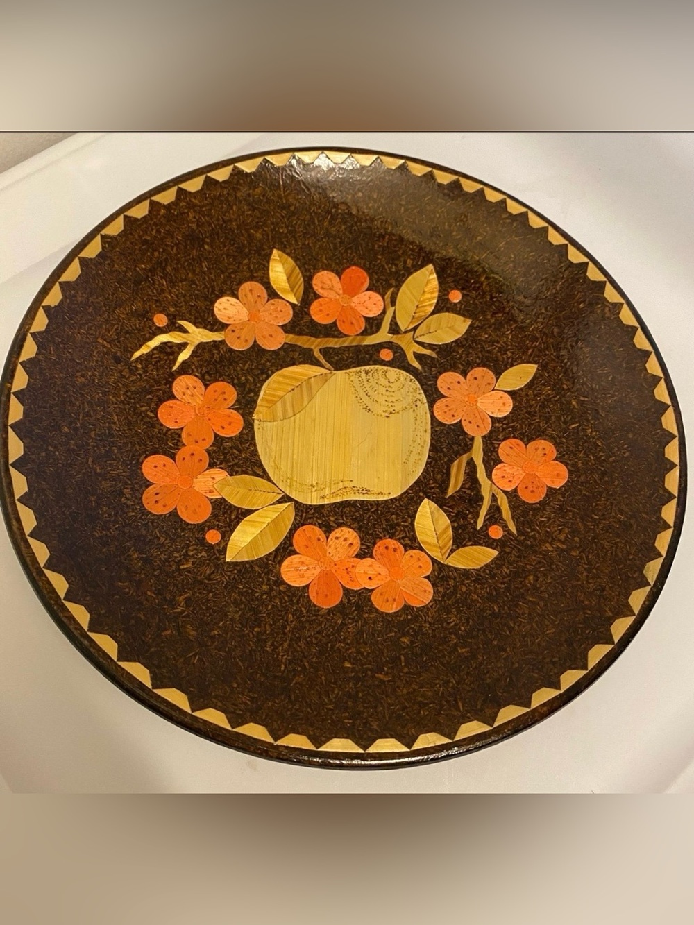 Russian Inlay Marquetry Plate Early 20th Century